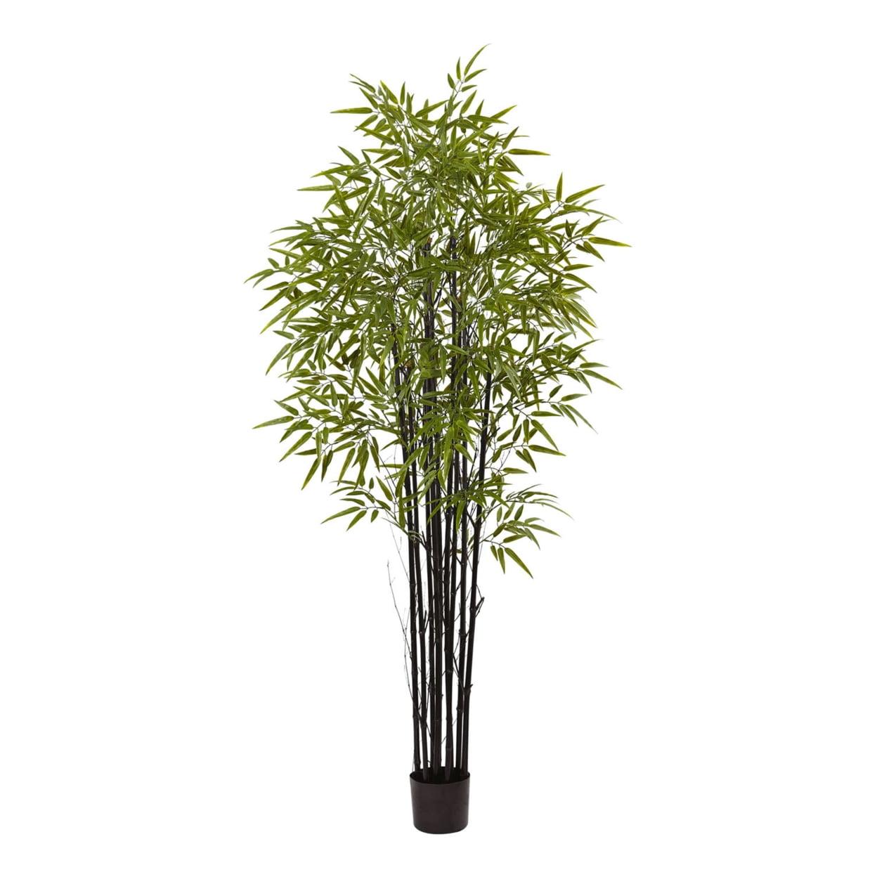Sleek 6ft Black Silk Bamboo Potted Tree for Indoor/Outdoor