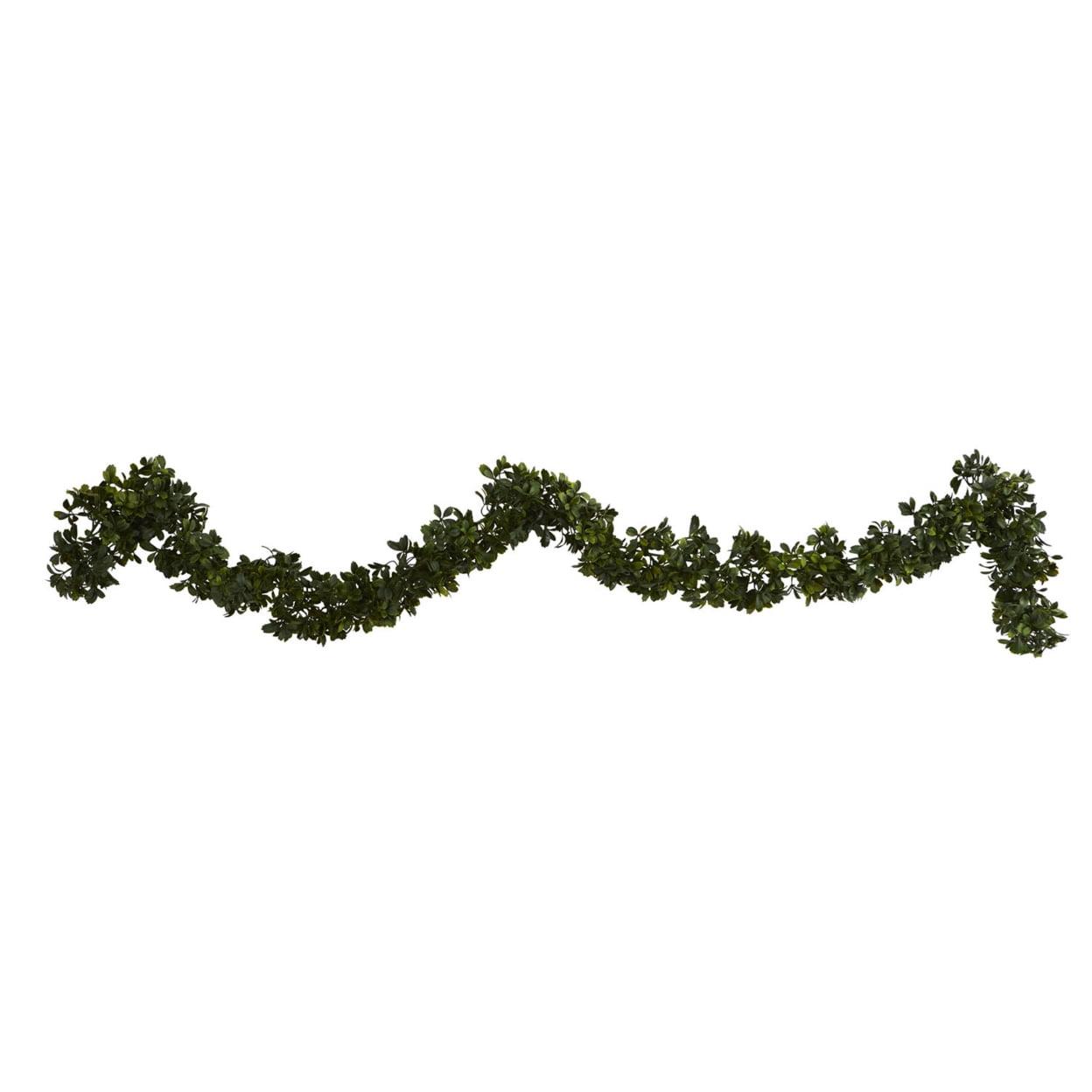 33" Green Artificial Boxwood Outdoor Garland Set