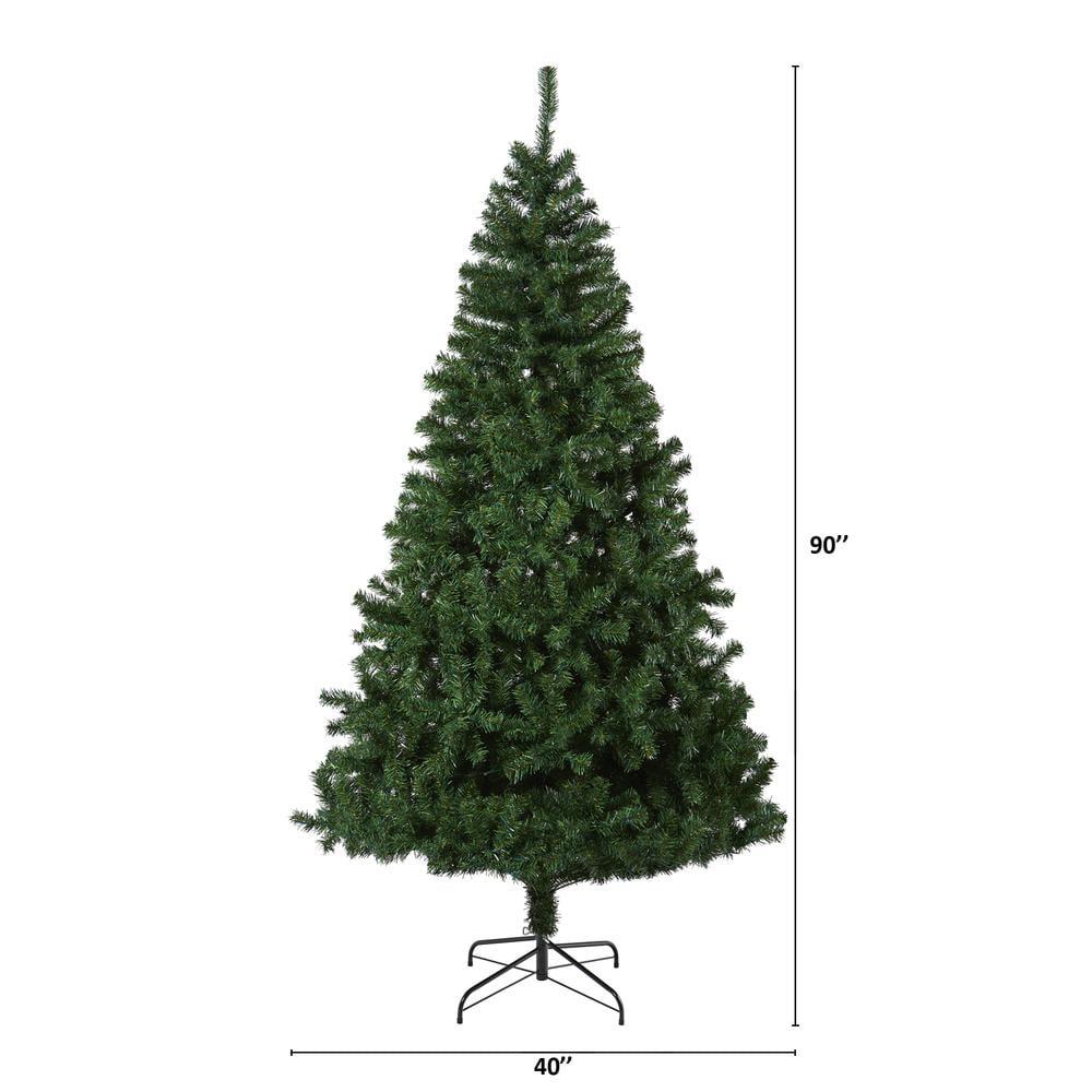 7.5-Foot Green Pine Artificial Christmas Tree with LED Lights