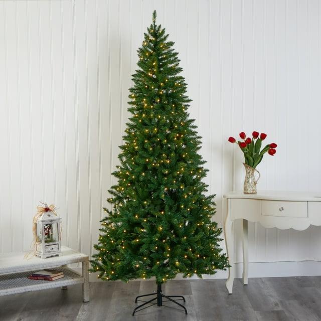 Nearly Natural 7.5-ft Green Valley Fir Artificial Christmas Tree with 500 Clear LED Lights