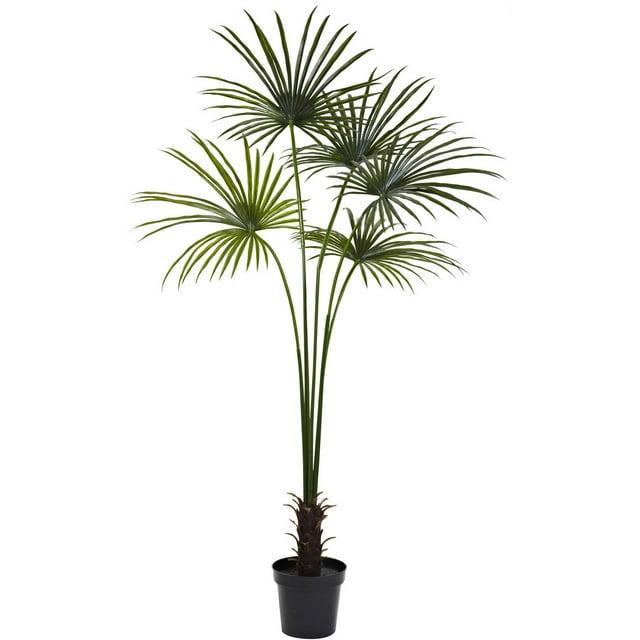 Nearly Natural 7-ft Fan Palm Tree UV Resistant (Indoor/Outdoor)