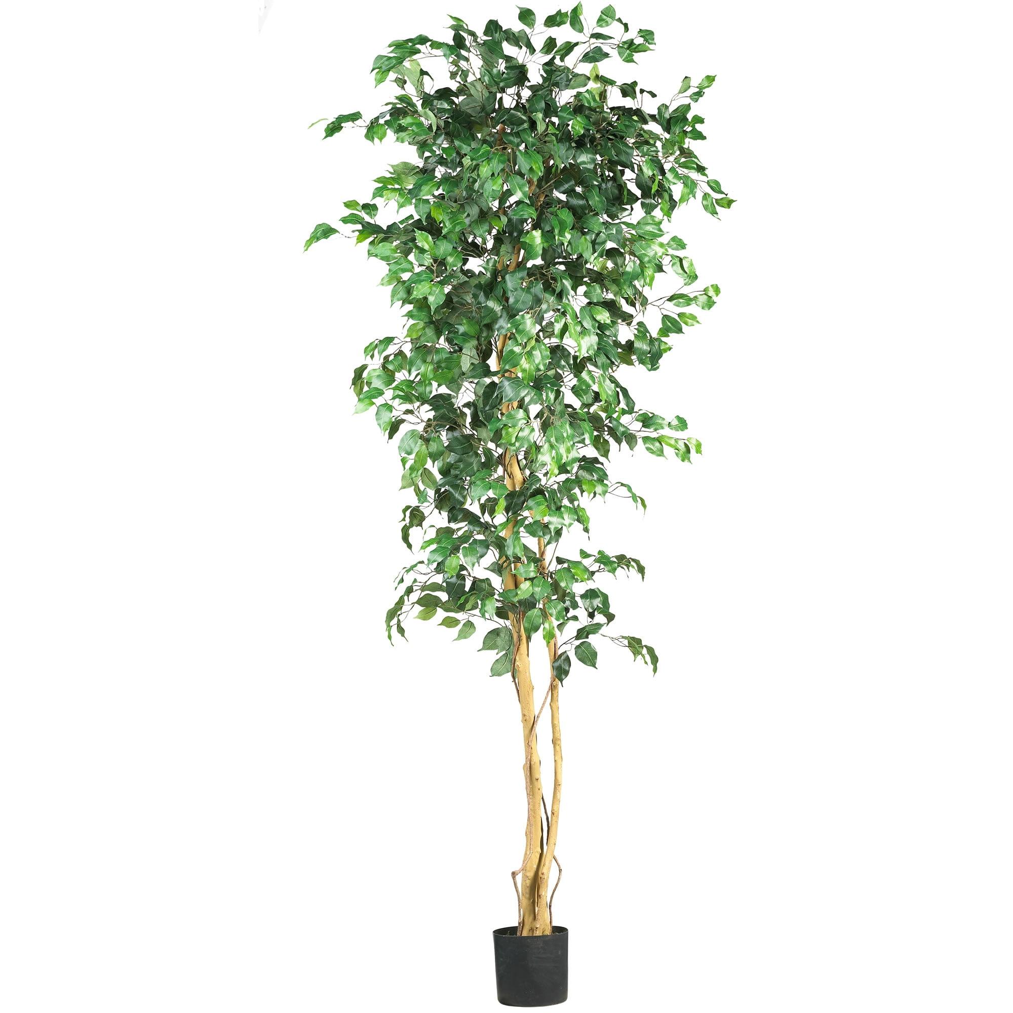 Eternal Verdant Silk Ficus Tree, 7ft Outdoor-Ready with Pot