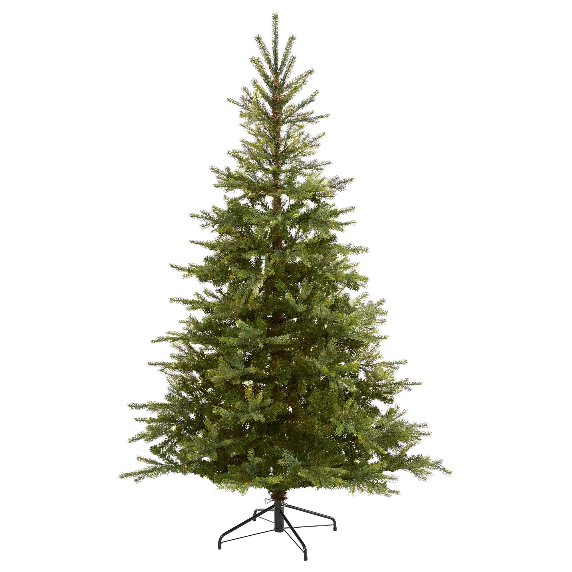 Nearly Natural Pre-Lit LED North Carolina Spruce Artificial Christmas Tree Clear Lights