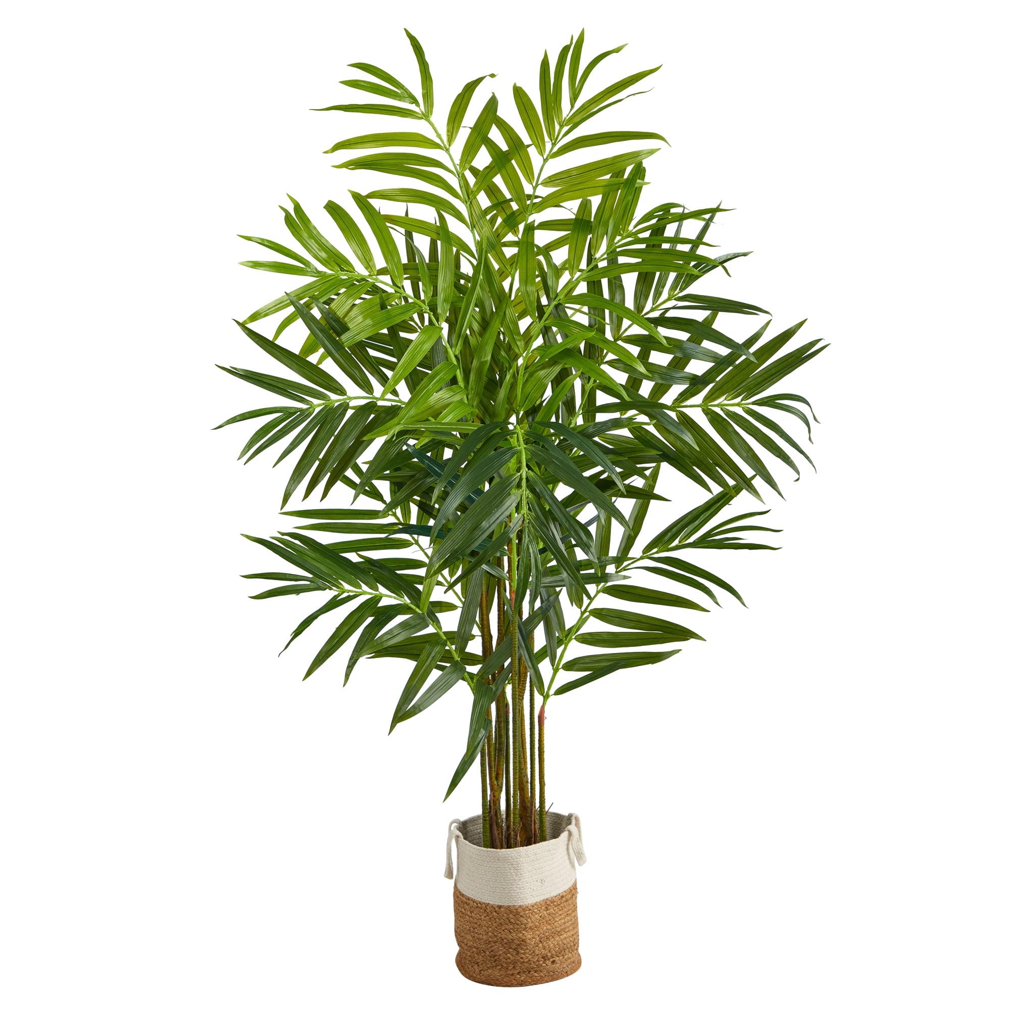 Nearly Natural 8' Artificial King Palm Tree in Pot Green - Lifelike, Indoor, No Assembly Required