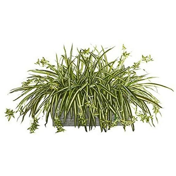 Spider Plant Artificial Plant in Stone Planter