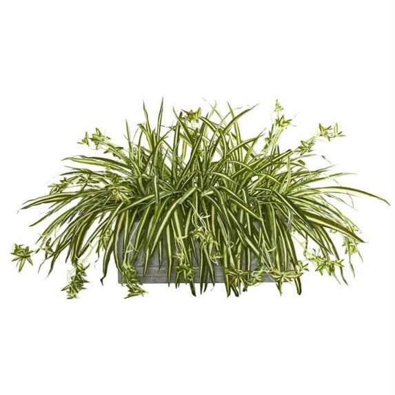 Nearly Natural 8062 Spider Plant Artificial Plant in Stone Planter
