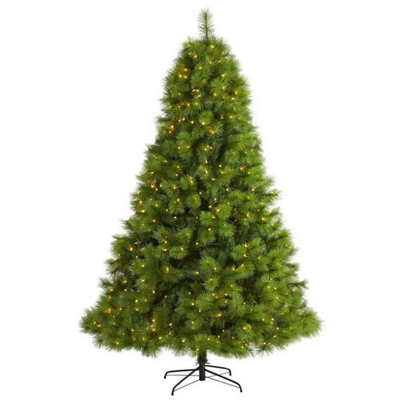 Nearly Natural 8’ Green Scotch Pine Prelit LED Artificial Christmas Tree