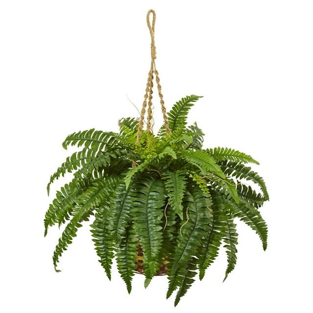 Nearly Natural Boston Fern Hanging Basket