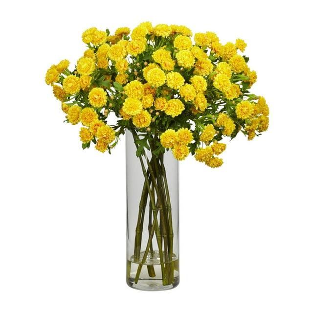 Nearly Natural Japanese Artificial Flower Arrangement, Yellow