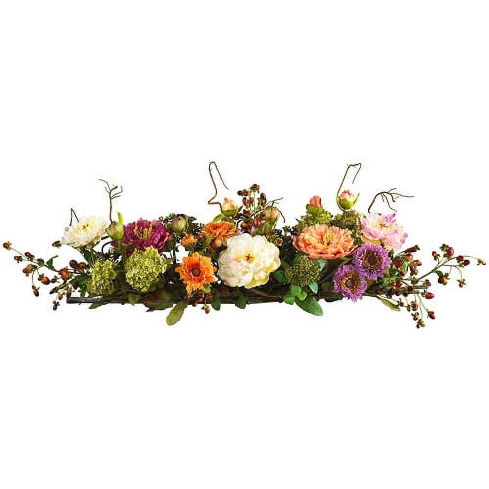 26" Multicolor Peony Outdoor Tabletop Centerpiece