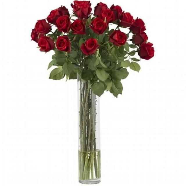 Nearly Natural Rosebud with Cylinder Artificial Flower Arrangement