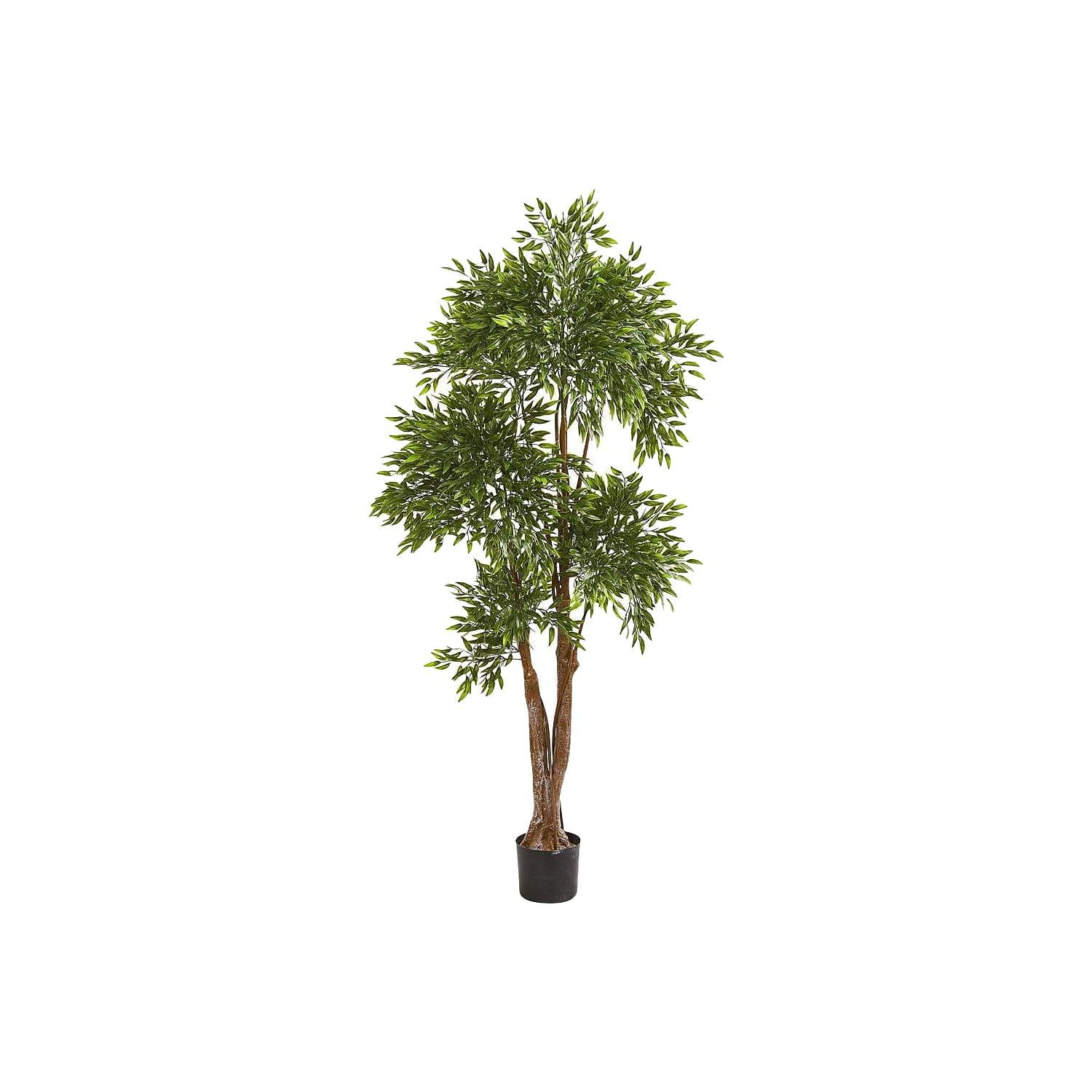 69'' Green UV-Resistant Ruscus Artificial Tree in Pot