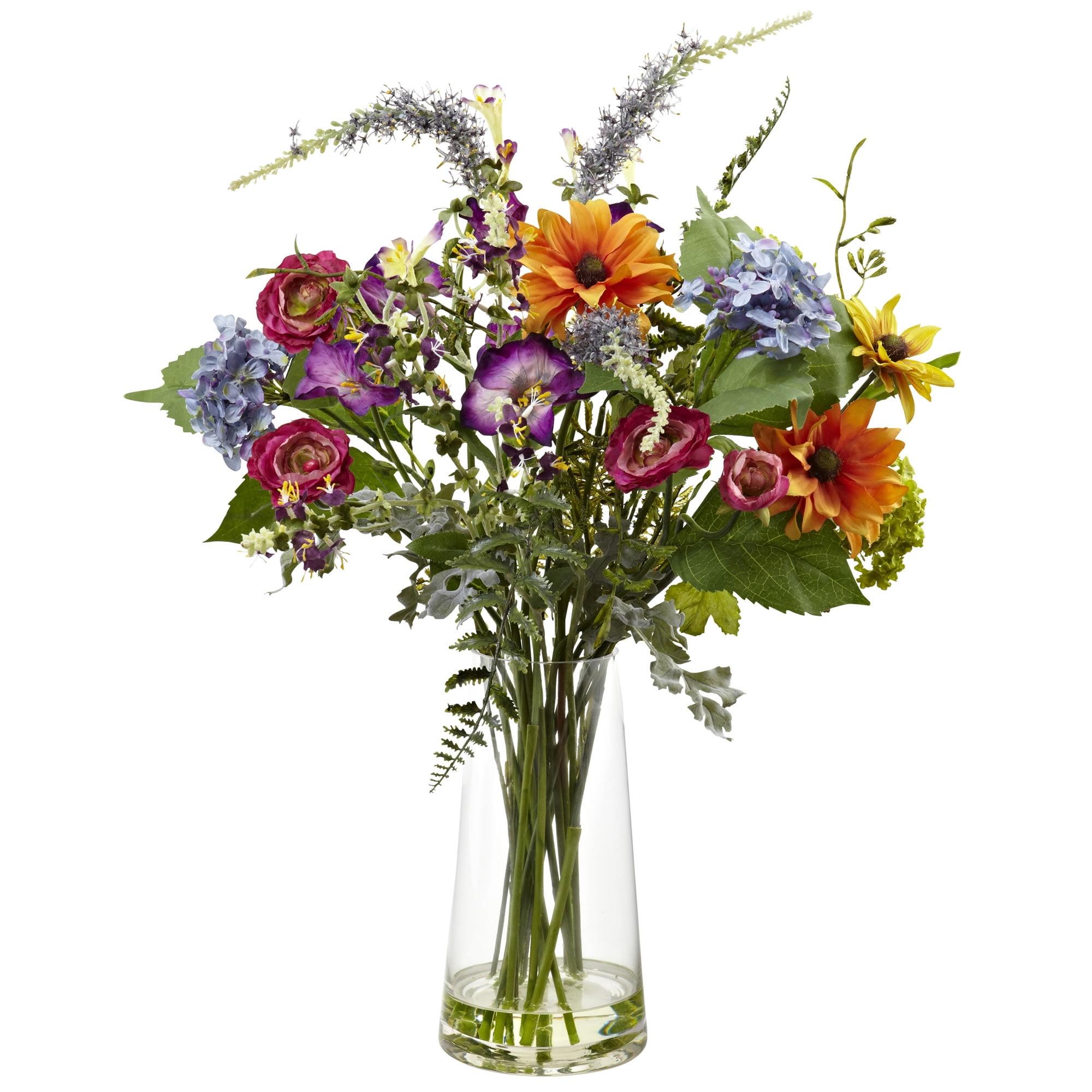 Spring Splendor 24" Mixed Floral Tabletop Arrangement in Glass Vase