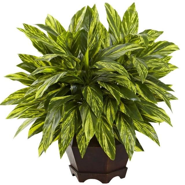 Nearly Natural Tradescantia Artificial Plant with Black Hexagon Planter