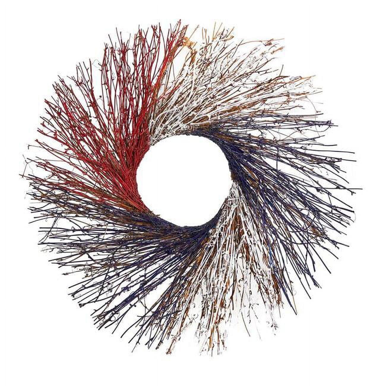 Patriotic 24'' Red, White, and Blue Artificial Twig Wreath