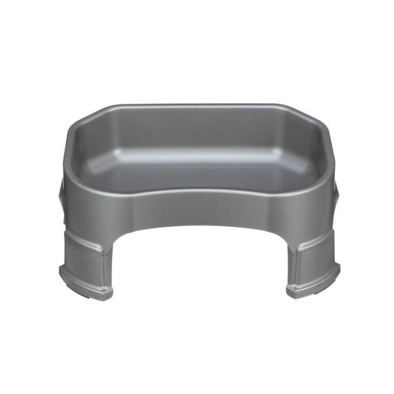 Neater Pets Big Bowl with Leg Extensions for Dogs - Raised for Feeding Comfort - Extra Large Plastic Trough Style Food or Water Bowl for Use Indoors or Outdoors, Gunmetal, 1.25 Gallon (160 Oz.)