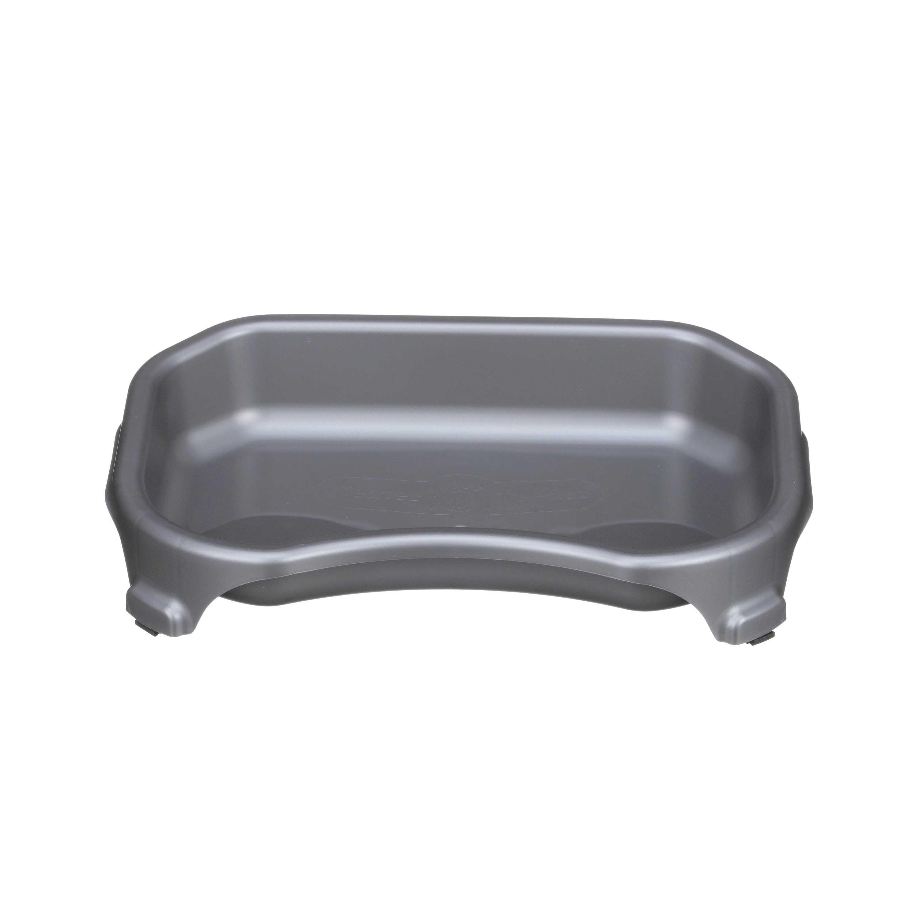 Gunmetal Gray Elevated Plastic Pet Bowl for Small Animals