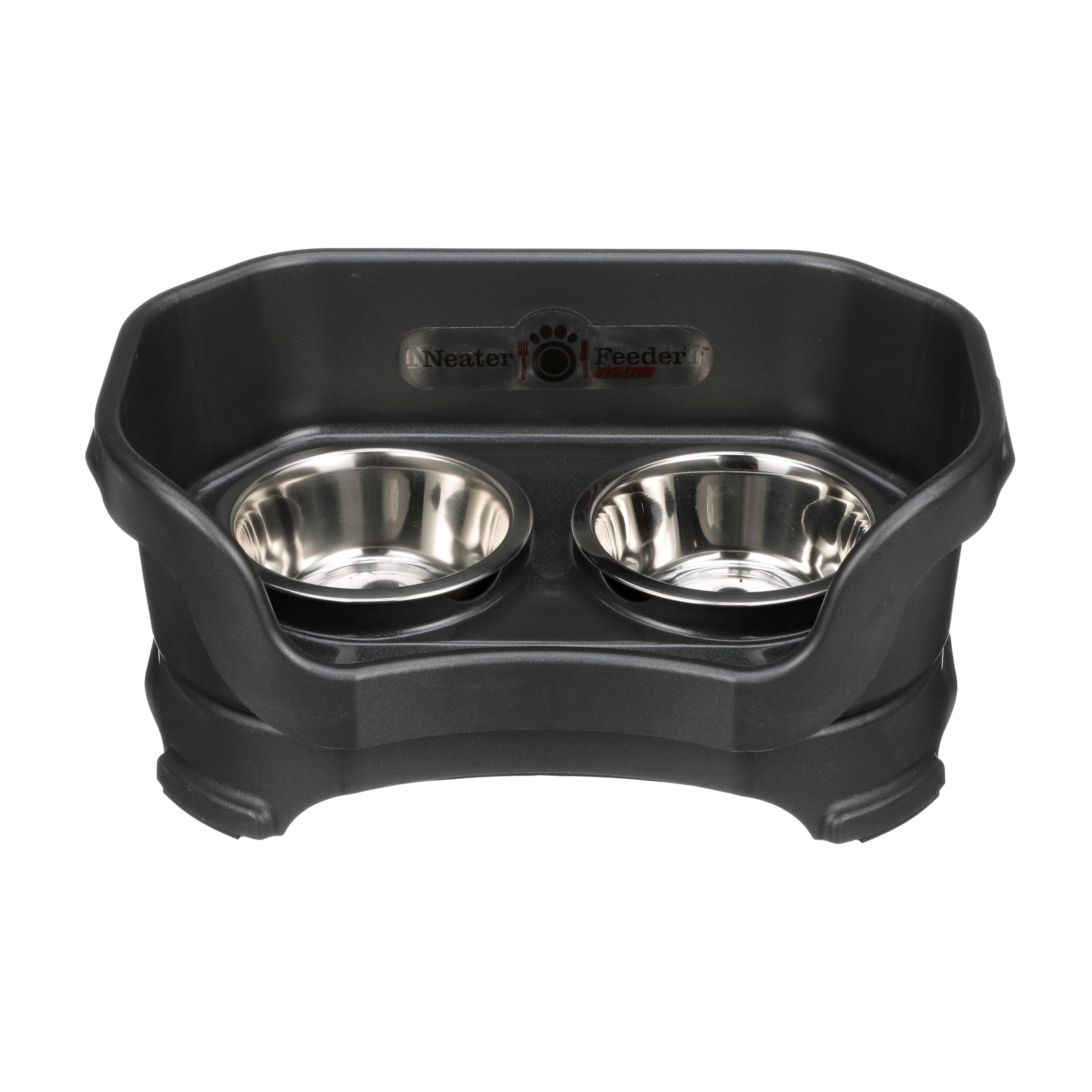 Neater Feeder Deluxe Small Black Elevated Dog Bowls with Stainless Steel