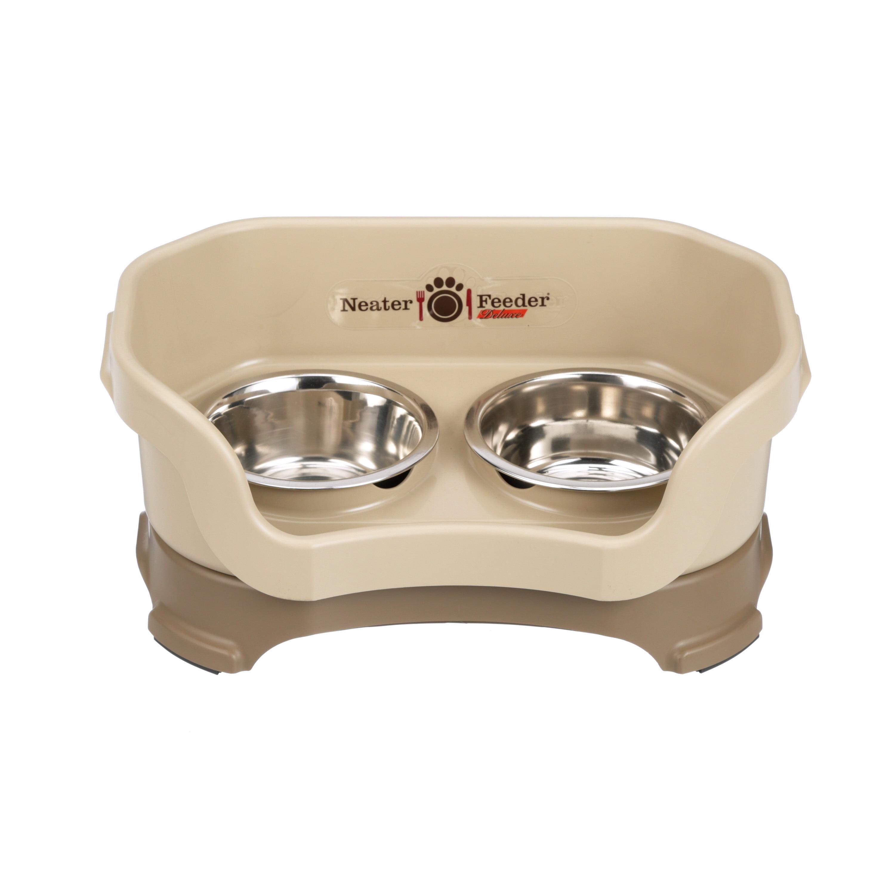 Neater Pets Neater Feeder Deluxe Mess-Proof Elevated Food & Water Bowls for Small Dogs, Cappuccino