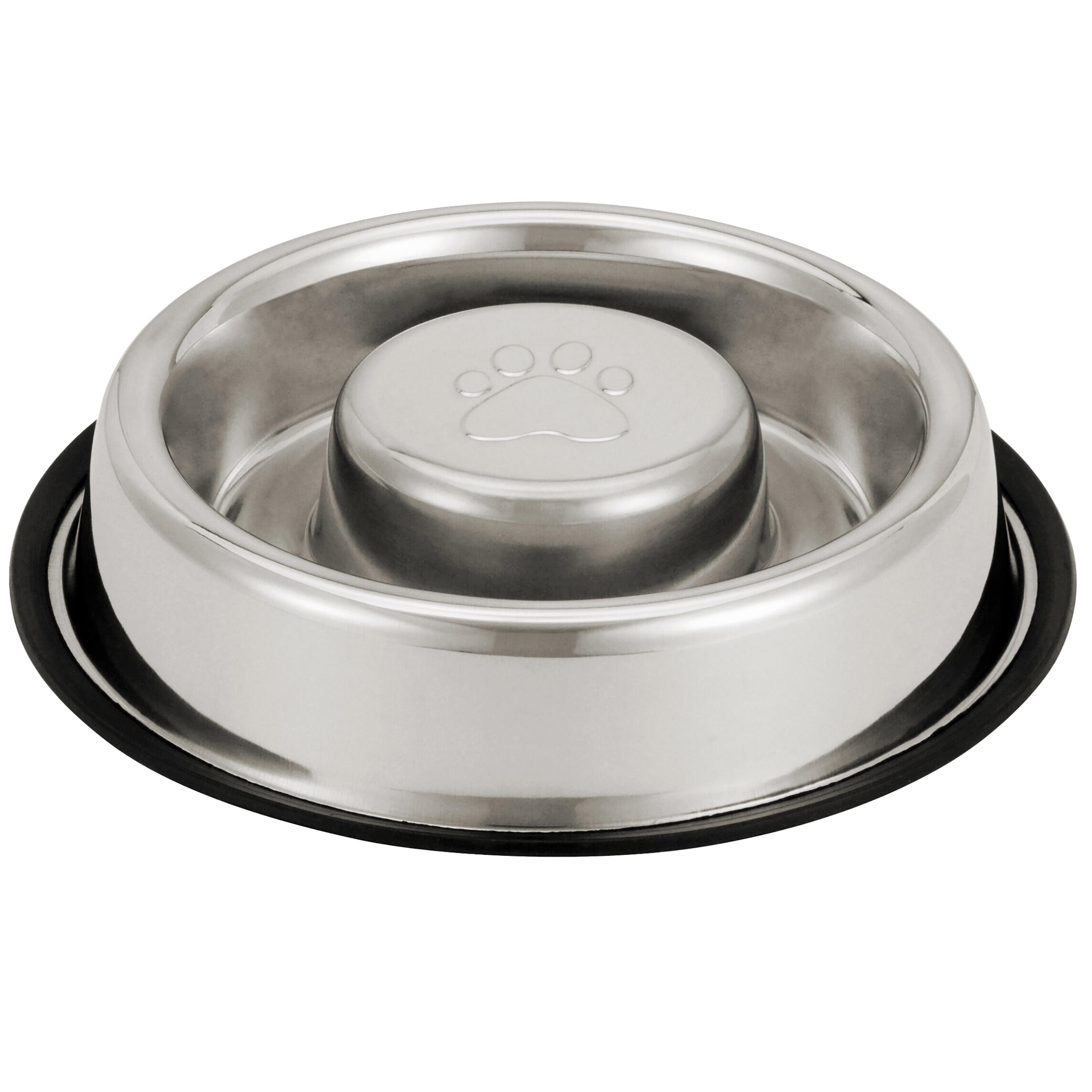 Stainless Steel Non-Tip Slow Feed Dog Bowl, 5 Cup Capacity