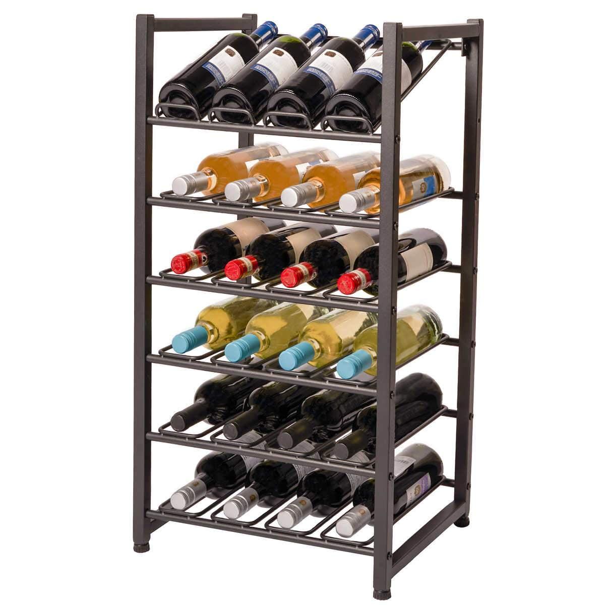 Neatfreak 24-Bottle Matte Black Metal Stacking Wine Rack