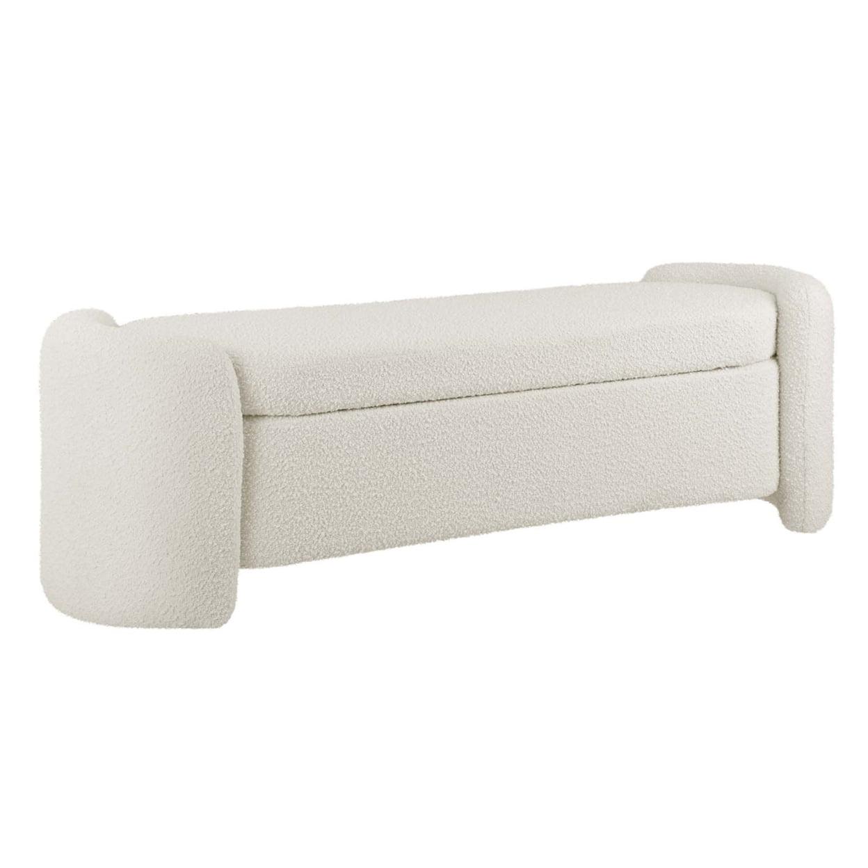 Nebula Boucle Upholstered Bench Ivory