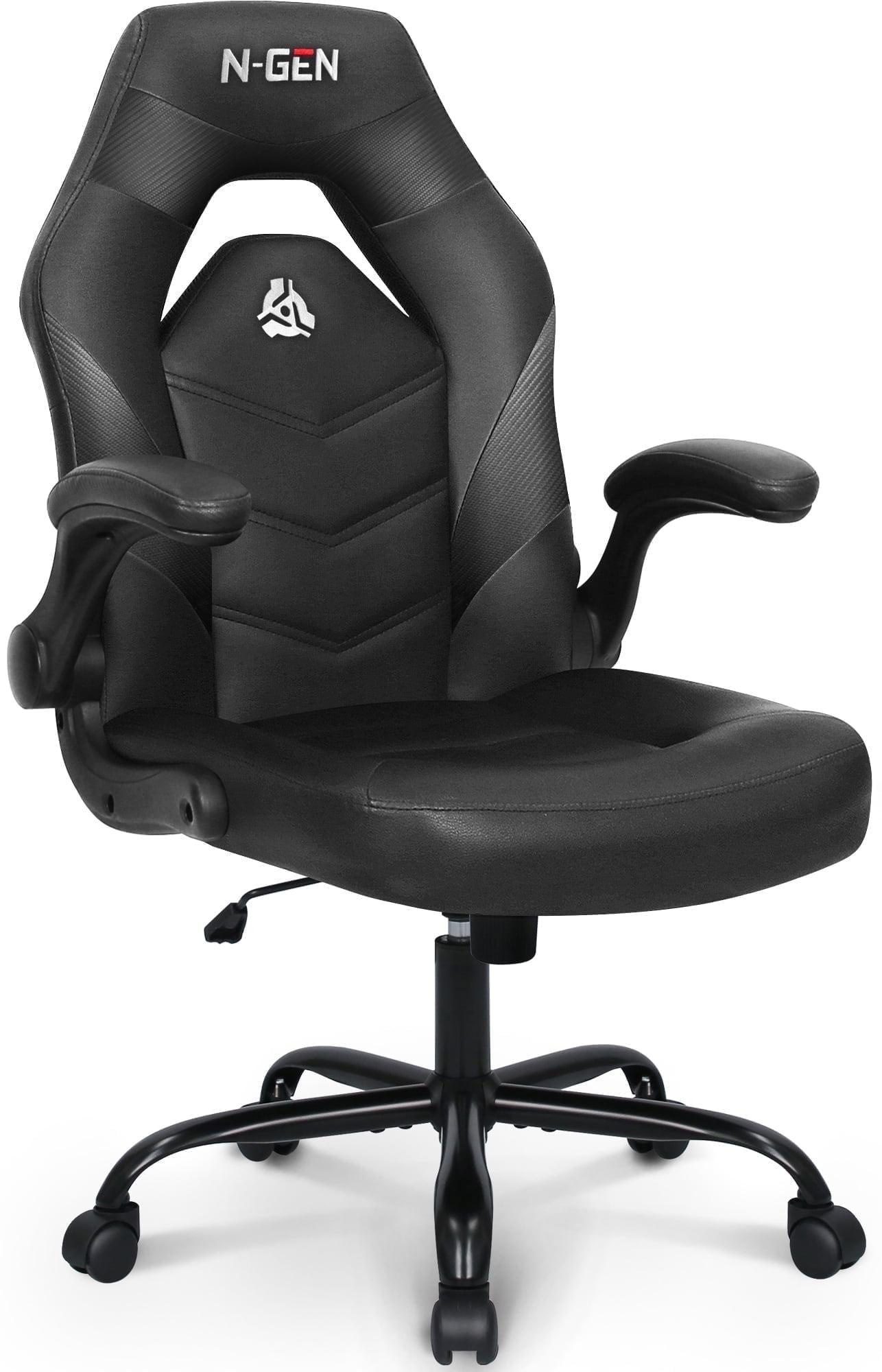 Neo Chair N-GEN Adjustable Ergonomic Faux Leather Swiveling PC & Racing Game Office Desk Chair with Flip-Up Arms