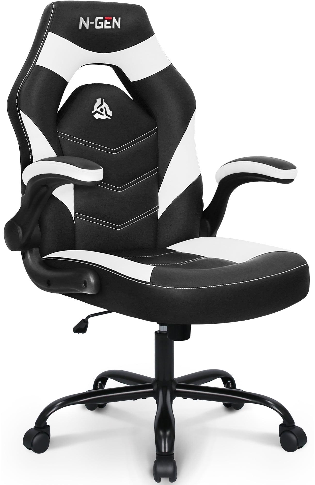 Neo Chair N-GEN Adjustable Ergonomic Faux Leather Swiveling PC & Racing Game Office Desk Chair with Flip-Up Arms