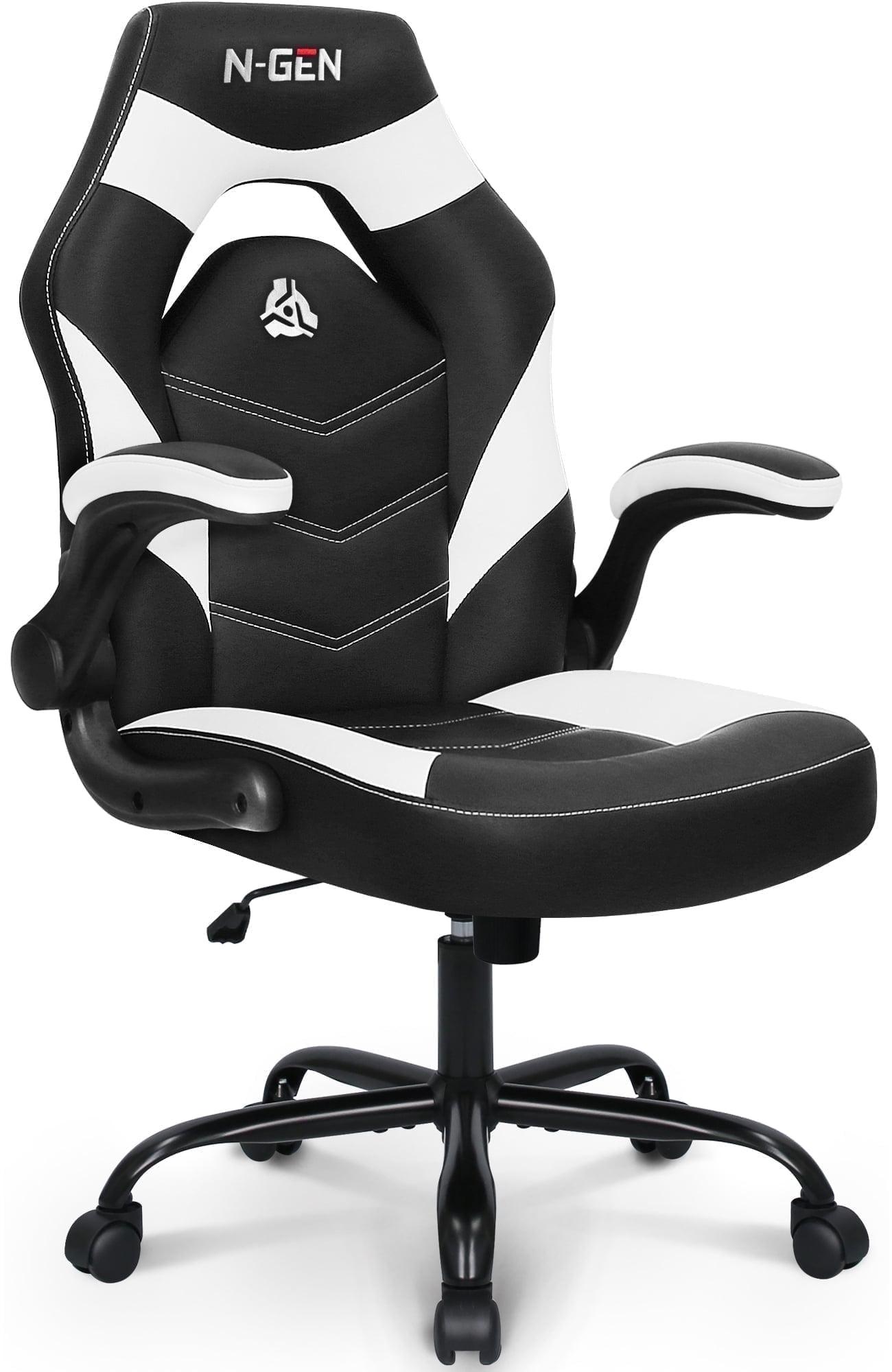Neo Chair N-GEN Adjustable Ergonomic Faux Leather Swiveling PC & Racing Game Office Desk Chair with Flip-Up Arms