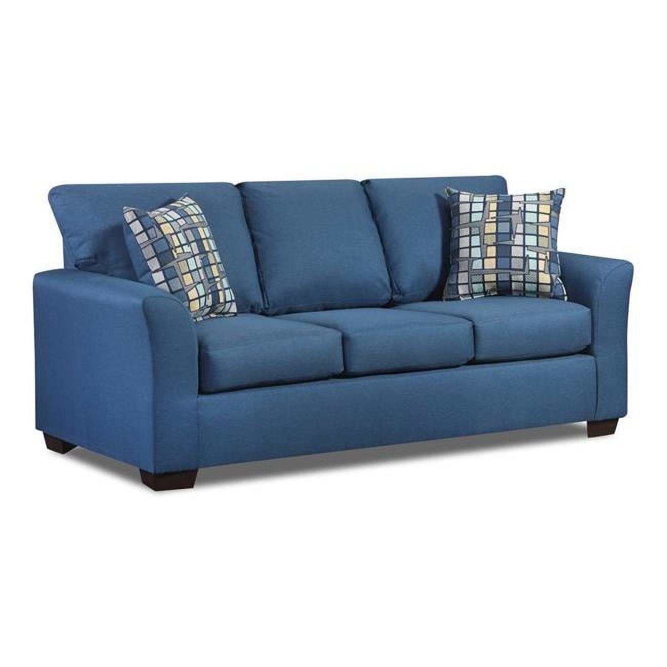 Elijah Blue Fabric Sofa with Removable Cushions