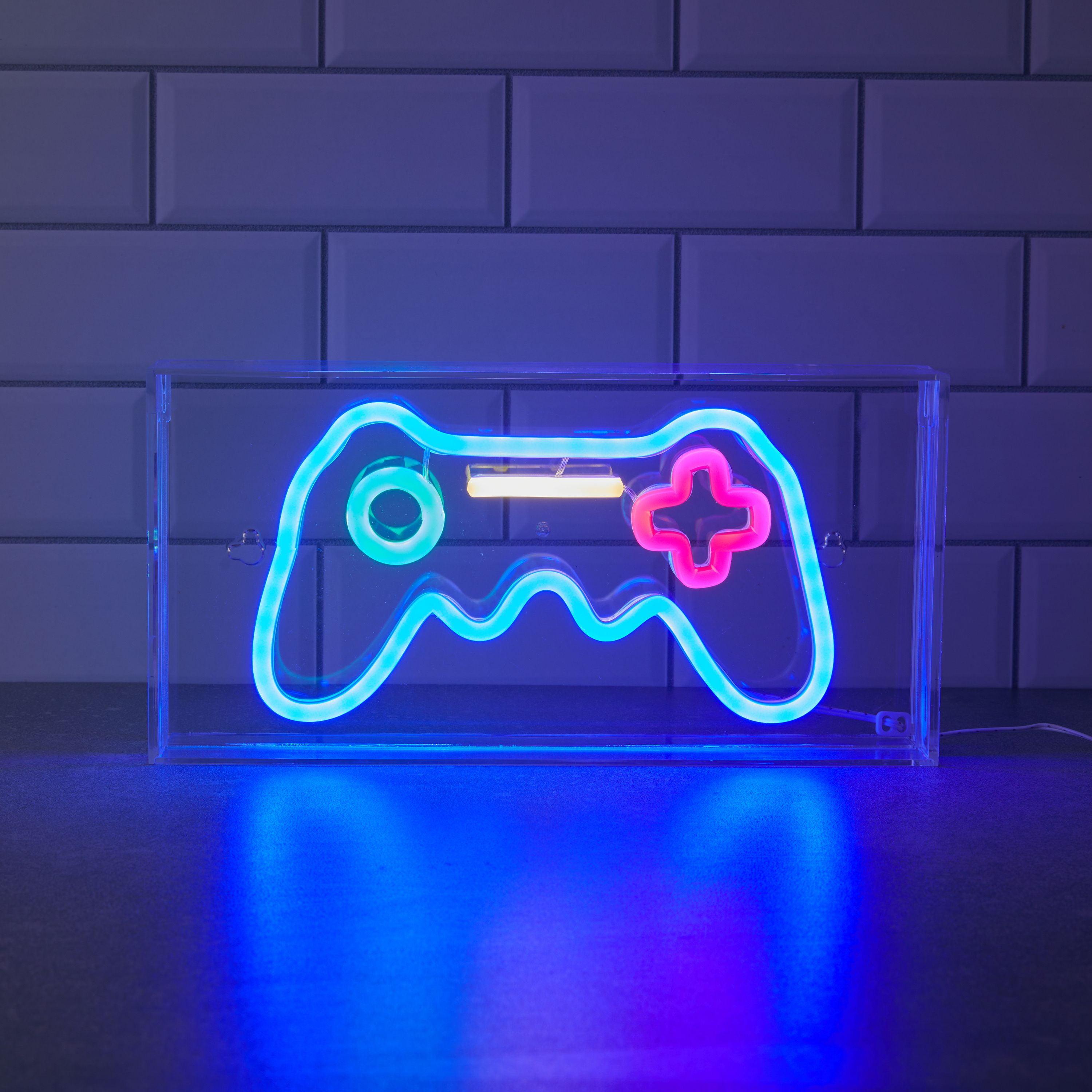 Gamer Neon Rectangular Wall and Tabletop Sign