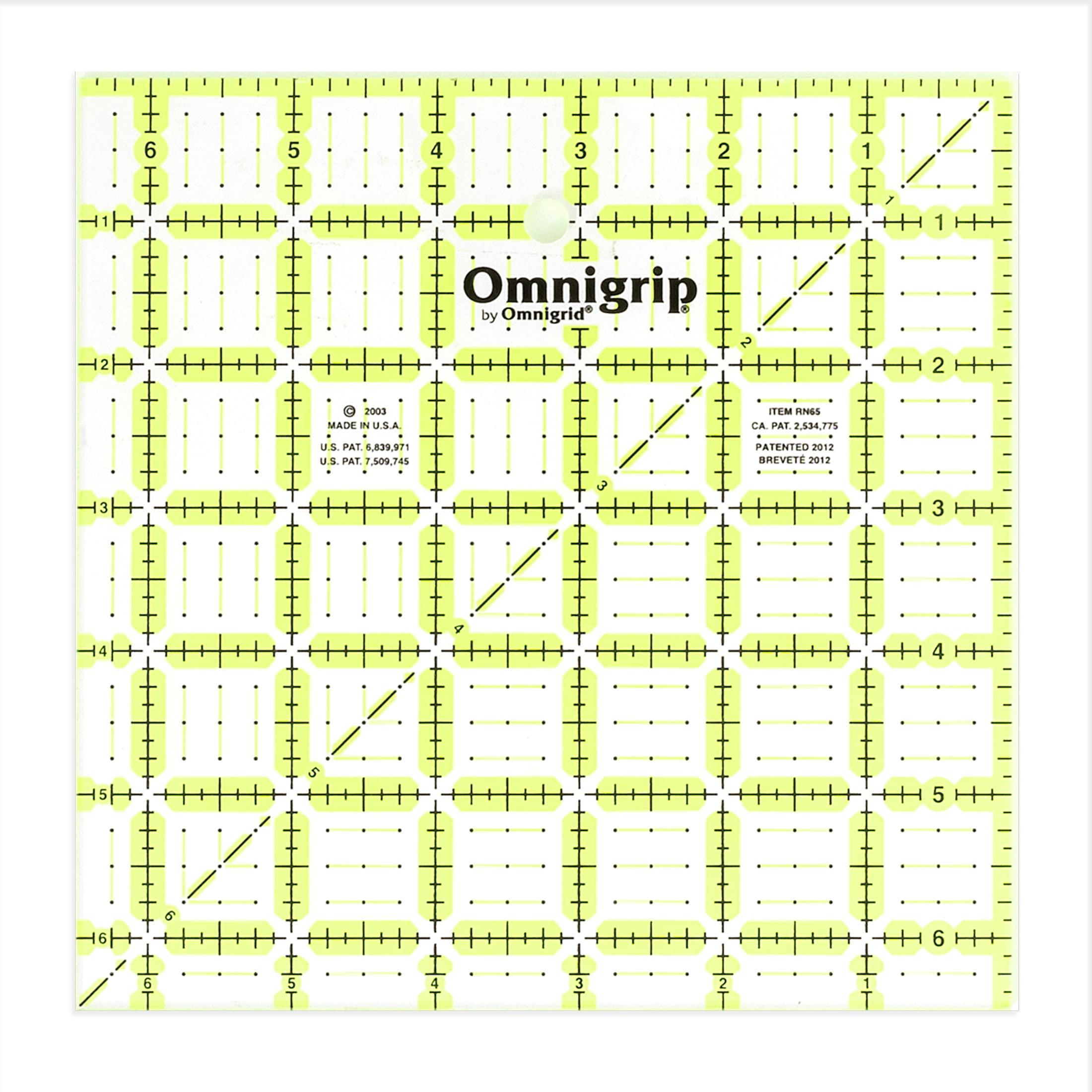 Omnigrid 6-1/2" x 6-1/2" Non-Slip Square Quilting Ruler: Quilting Supplies, Sewing Tools, 6.5" Template