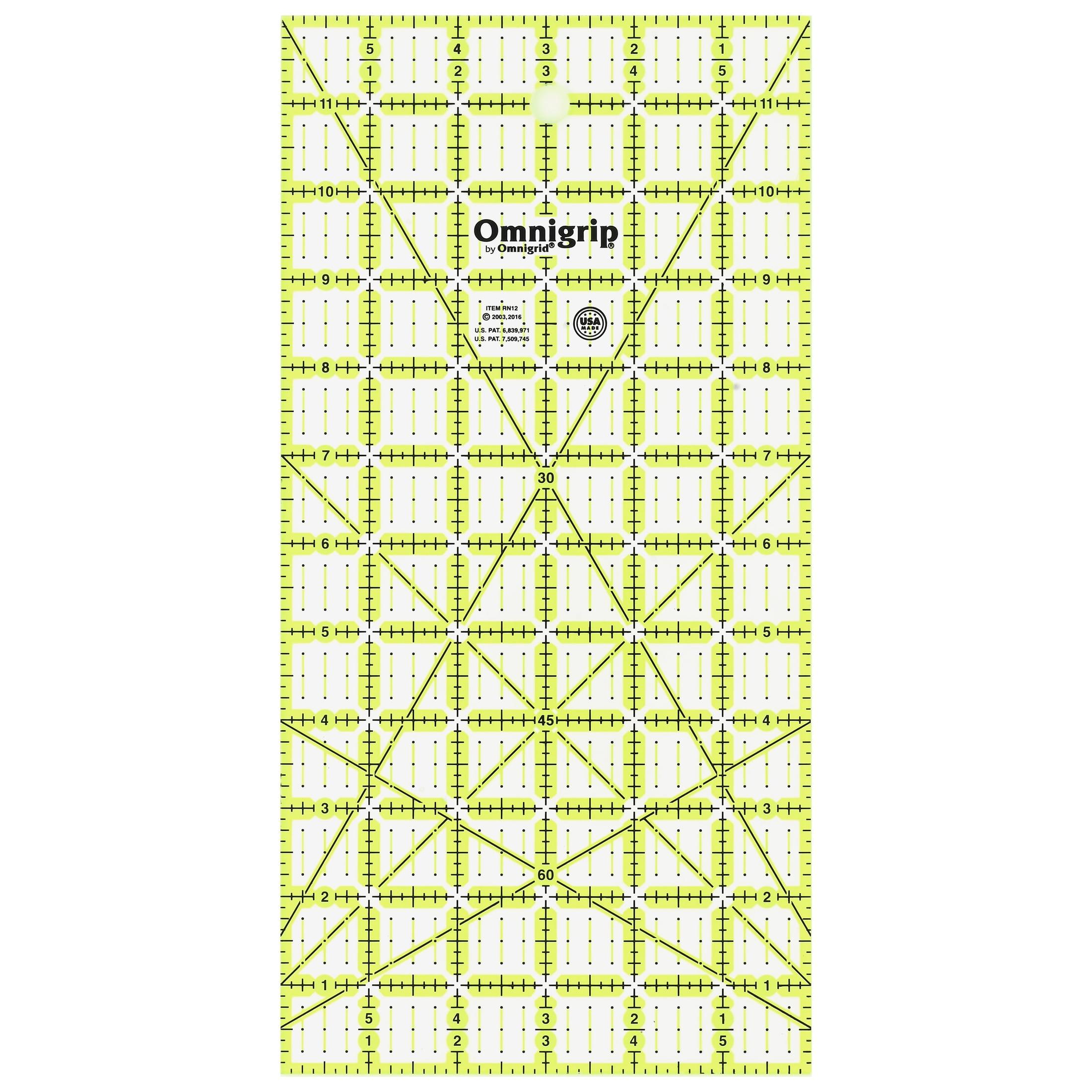 Omnigrid 6" x 12" Non-Slip Rectangle Quilting Ruler