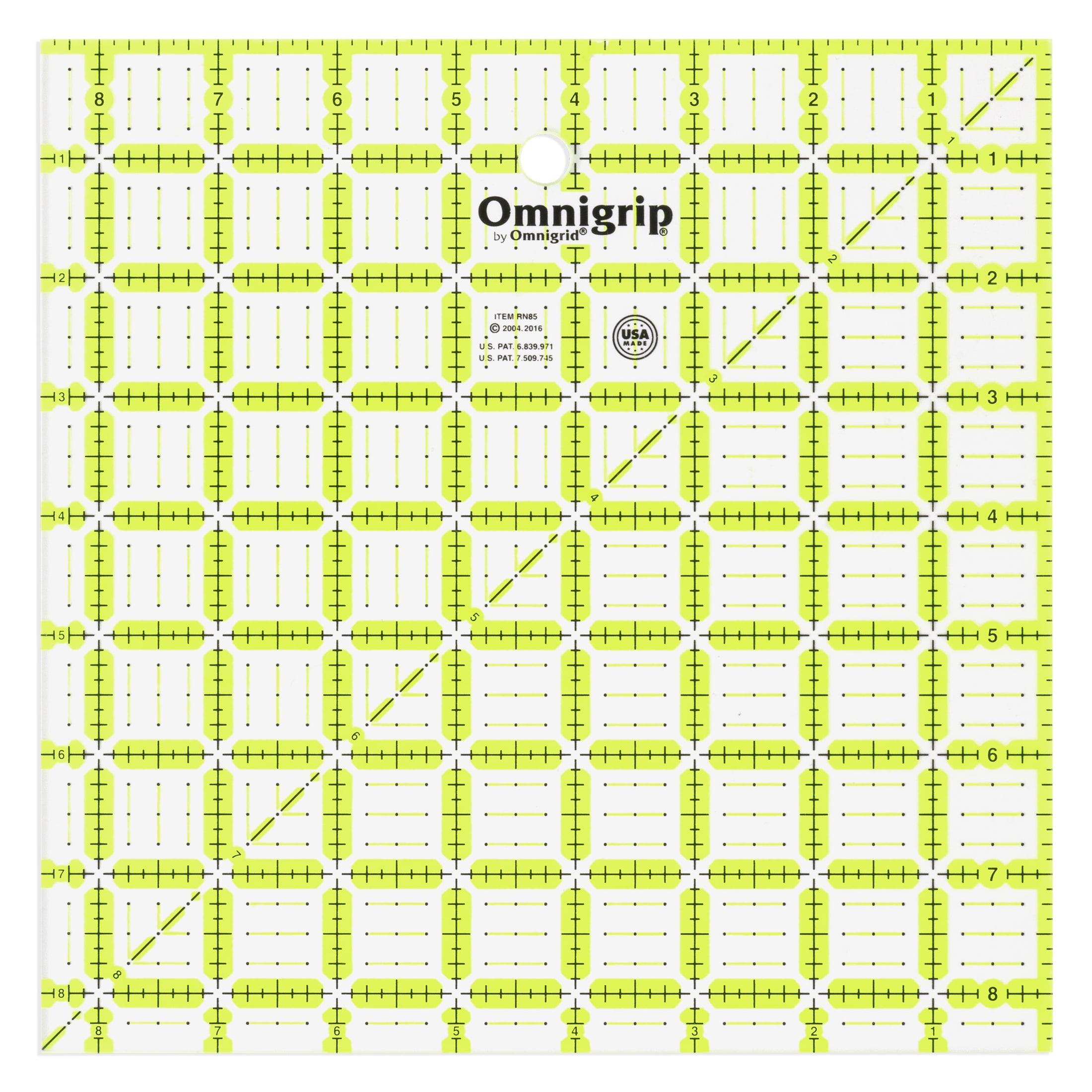 Omnigrip 8-1/5" x 8-1/5" Non-Slip Square Quilting Ruler