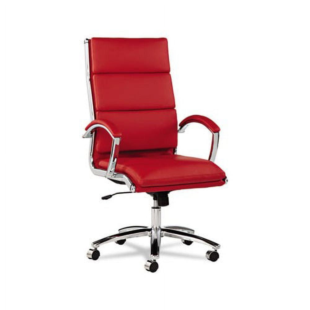 Napoli High-Back Slim Profile Red Faux Leather Office Chair