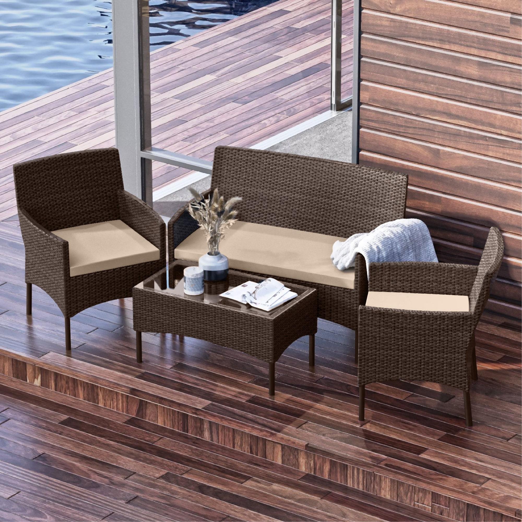 4-Person Outdoor Seating Group with Cushions