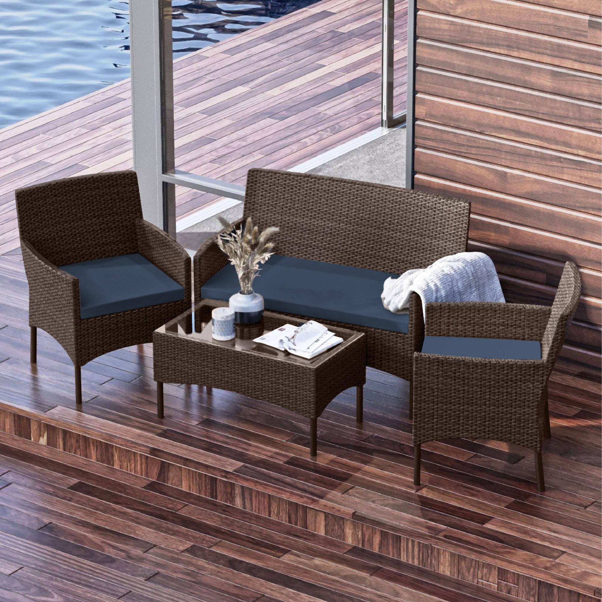 4-Person Outdoor Seating Group with Cushions