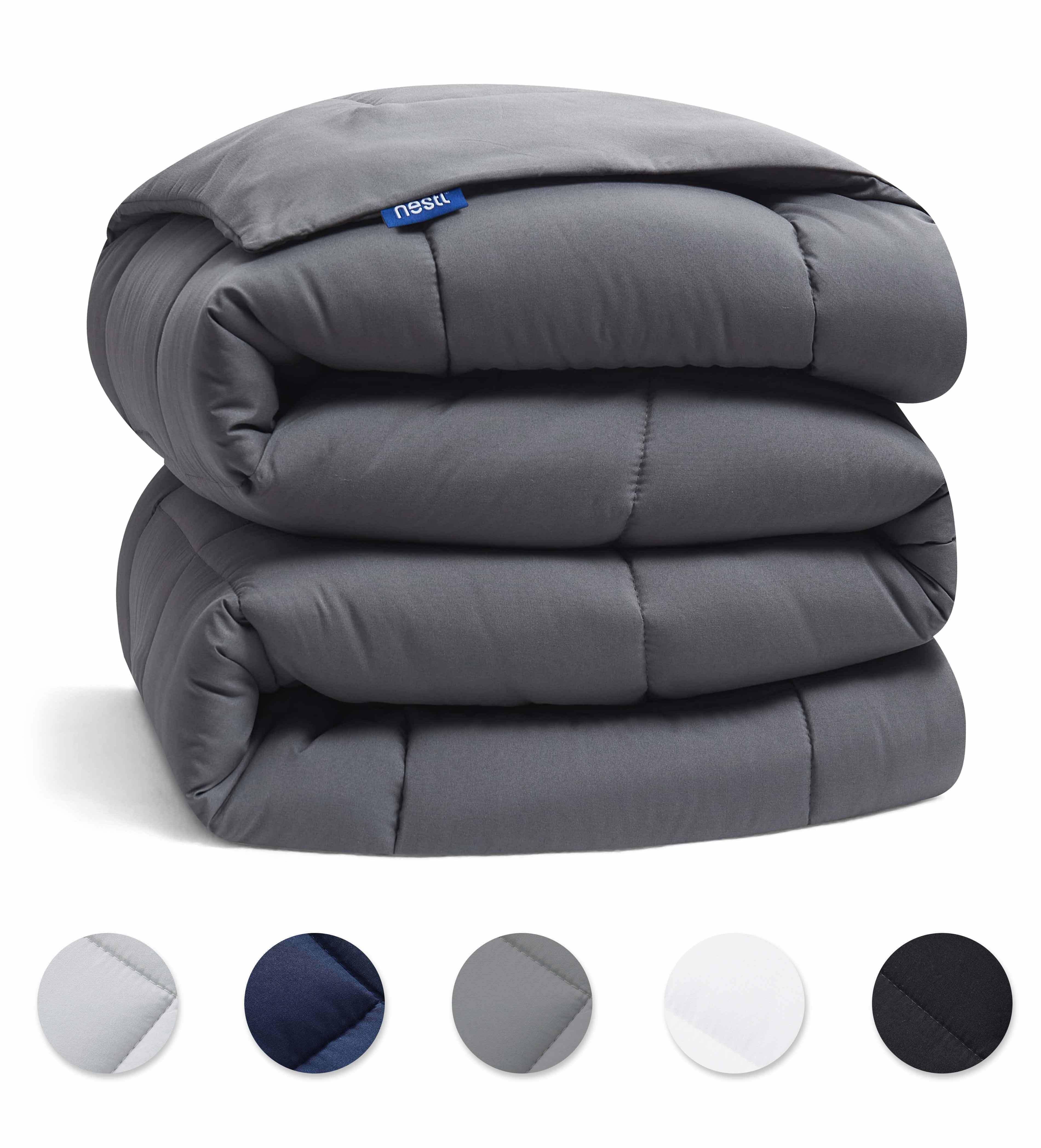 Twin XL Gray Microfiber Reversible Comforter Duvet Insert