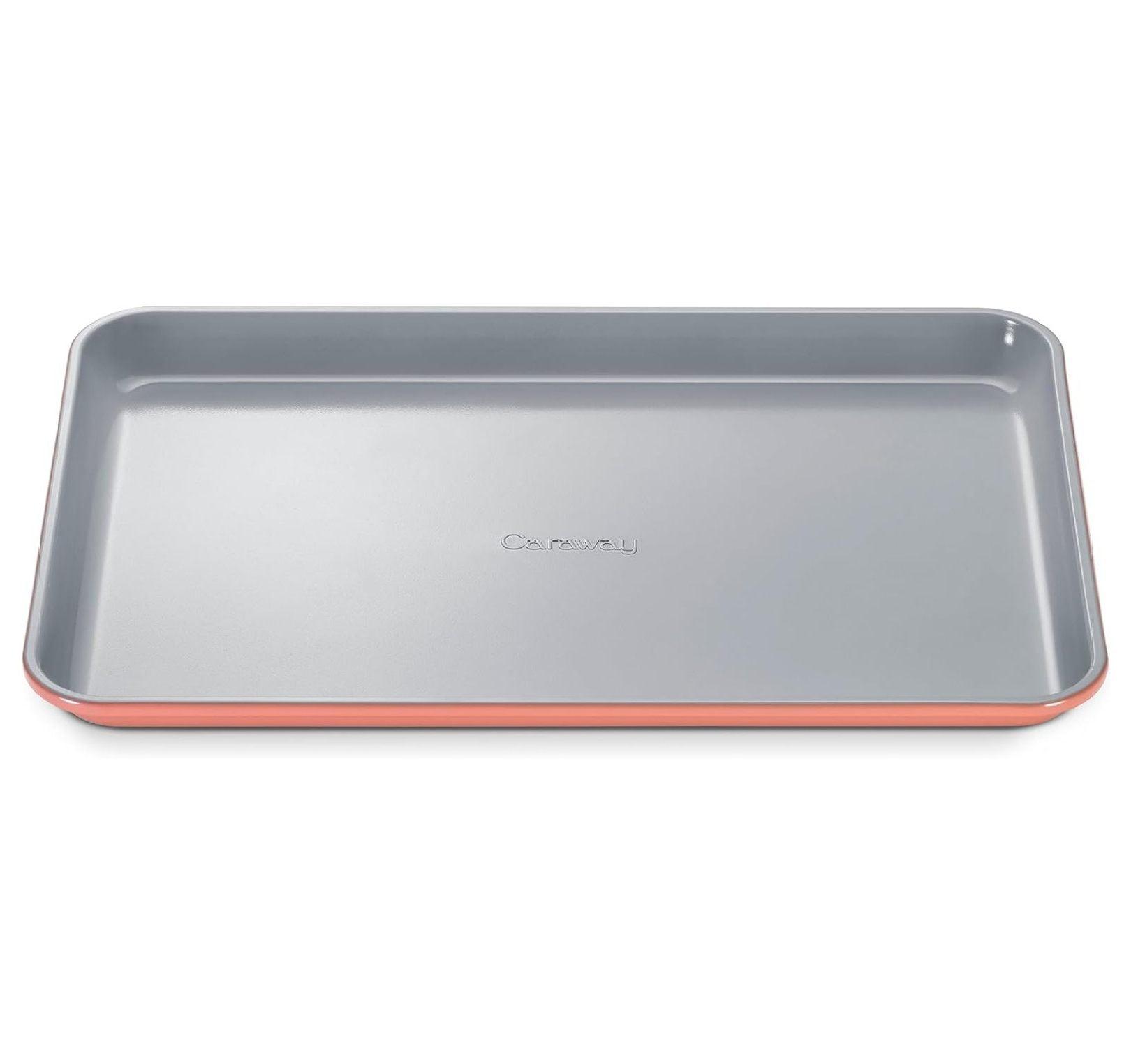 Medium Gray and Perracotta Non-Stick Aluminum Baking Sheet