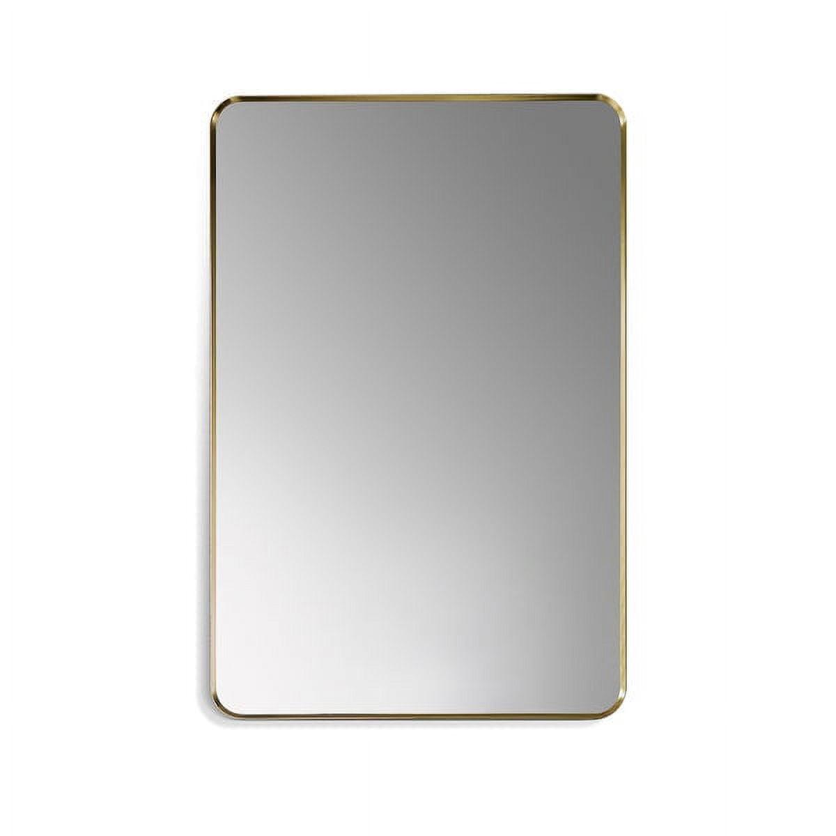 Gold Aluminum Rectangular Bathroom Vanity Mirror