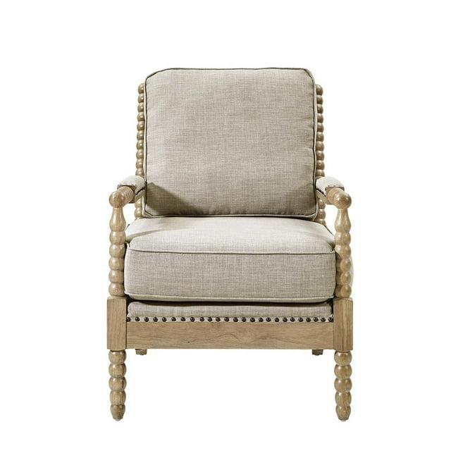 Madison Park Lyla Accent Chair Beige: Upholstered, Plywood Frame, Removable Cushions