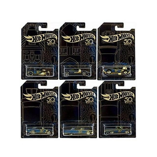 New 1:64 Hot Wheels 50th Anniversary Black & Gold Collection - Set of 6pcs