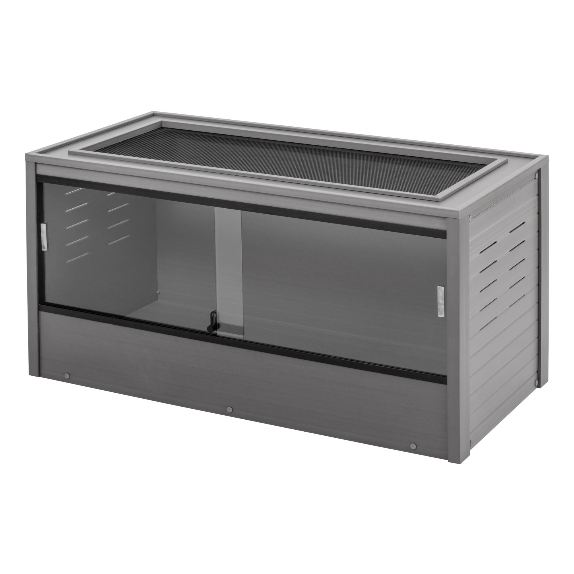 New Age Pet® ECOFLEX® 48 in. Mojave Reptile Terrarium Lounge - Durable Composite Habitat with Ventilated Side Panels, Removable Sliding Glass Doors and Mesh Screen Top for UV/Heat Lamp Setup