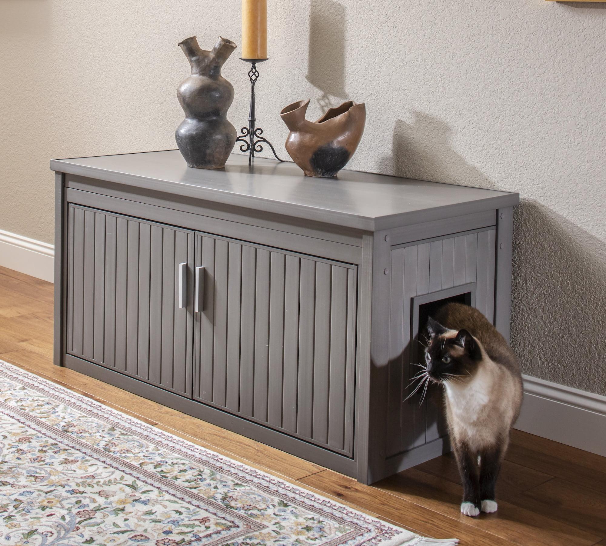 New Age Pet® ECOFLEX® Litter Loo® Bench - Durable Composite Cat Litter Box Enclosure, Moisture and Odor Resistant, Easy Assembly, Available in Espresso, Russet Brown, Antique White, Gray