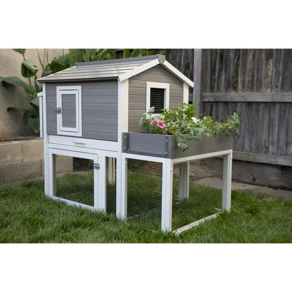 New Age Pet® ECOFLEX® Urban Farm Chicken Coop - 2-Level Living Space with Nesting Box, Roosting Bars, and NeveRust Stainless Steel Pen, Easy Assembly, Ideal for 2 Average Size Chickens or 4 Bantams