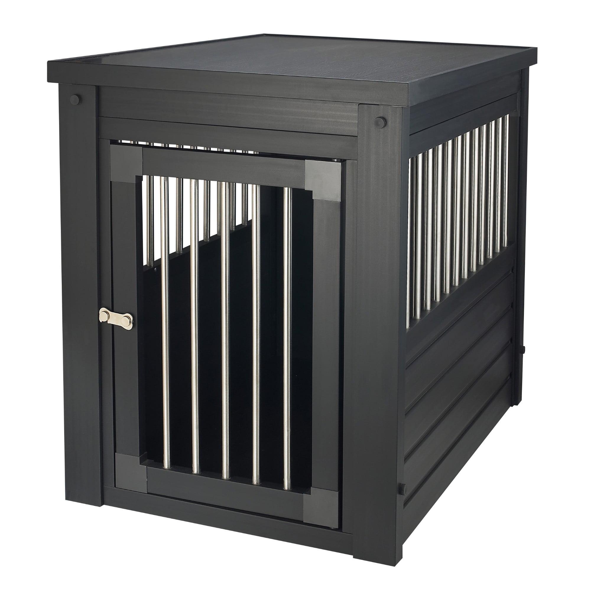 Extra Large Black and Brown Ecoflex Dog Crate End Table