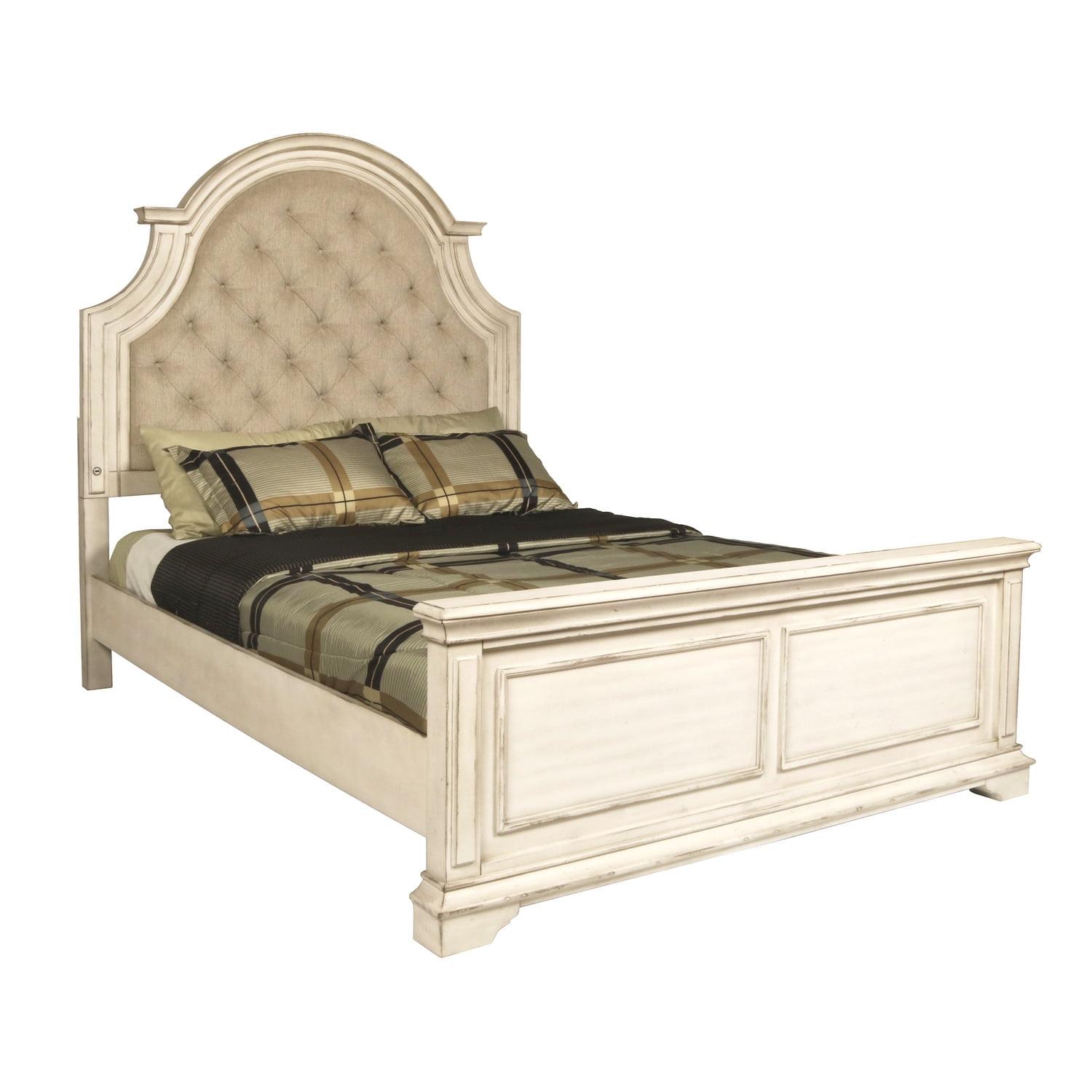 New Classic Furniture Anastasia Traditional Wood King Bed in Ant White