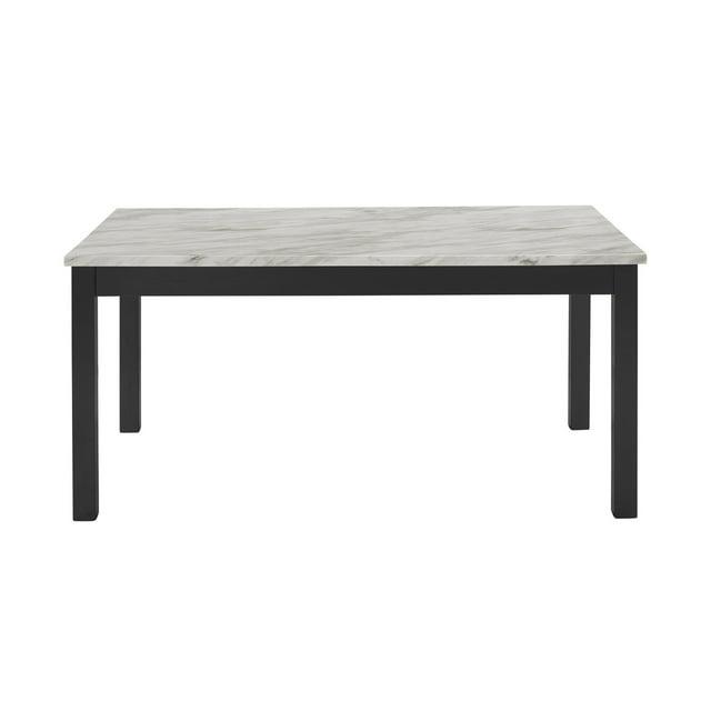 New Classic Furniture Celeste Wood Dining Table with Faux Marble Top in Espresso