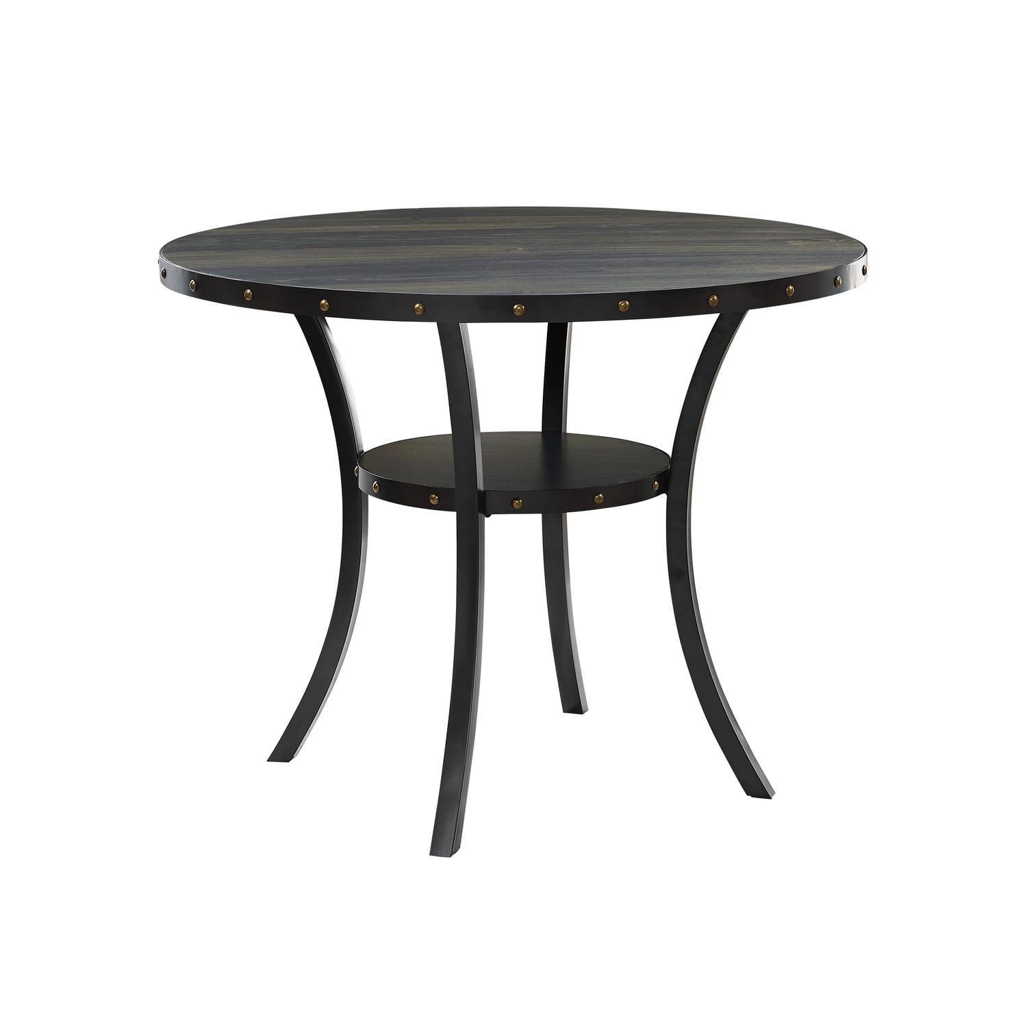 New Classic Furniture Crispin 48" Round Melamine Wood Counter Table in Gray