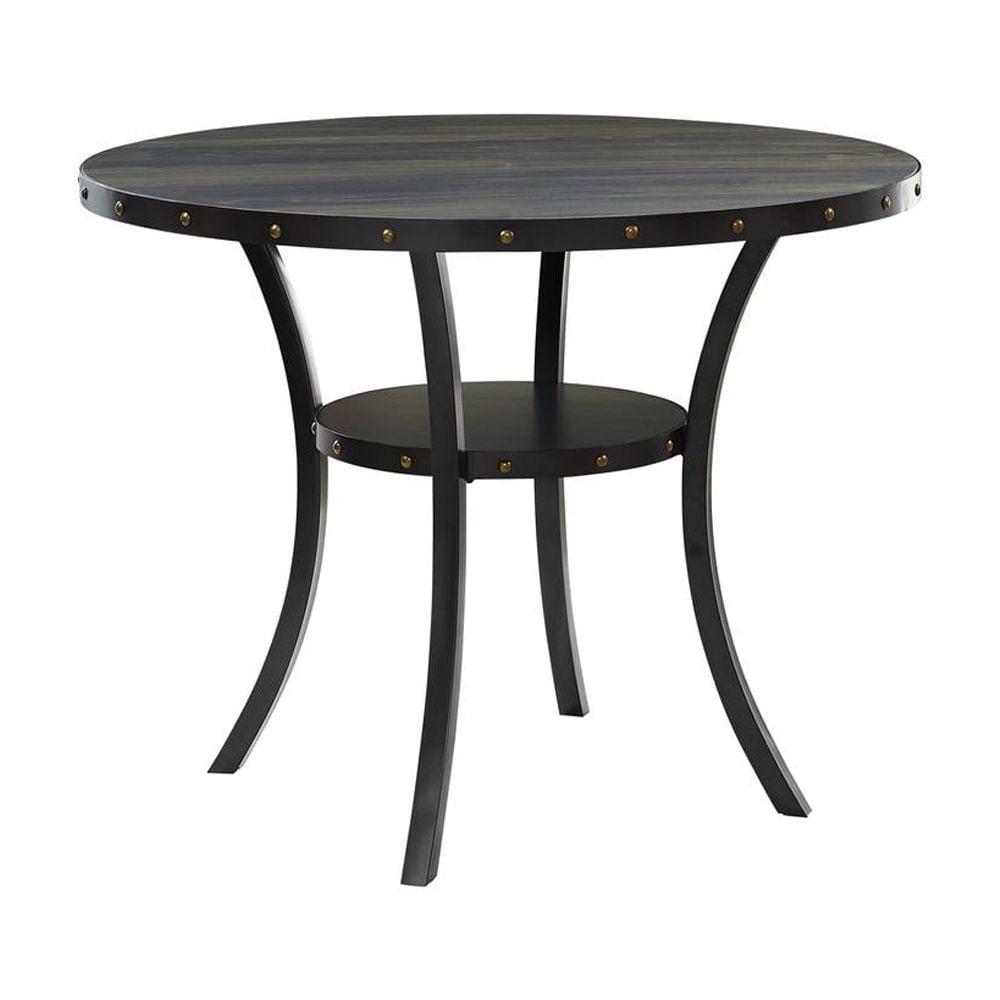 New Classic Furniture Crispin 48" Round Melamine Wood Counter Table in Gray